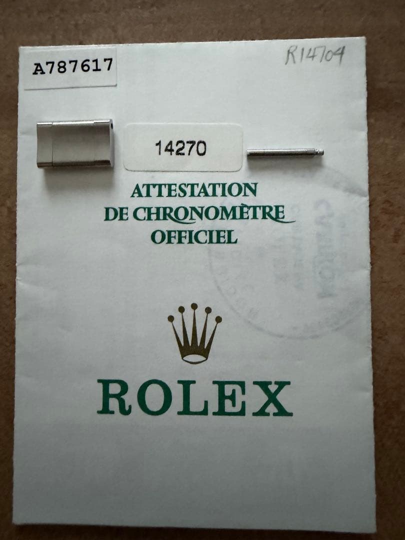 Genuine Rolex Explorer I 14270 Stainless Steel Spring Bar Set 20mm Lug Width