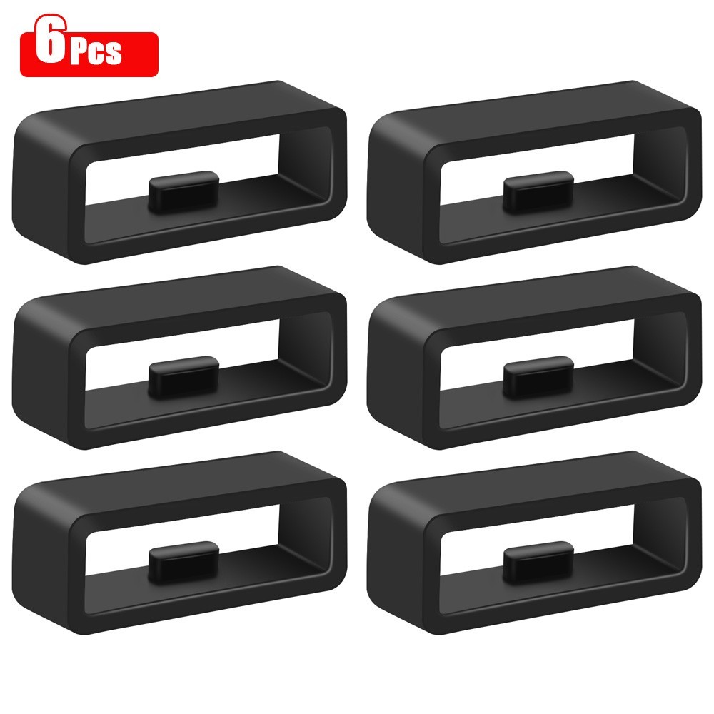 Silicone Watch Band Loop Rings 20mm 22mm Rubber Strap Buckle Keepers