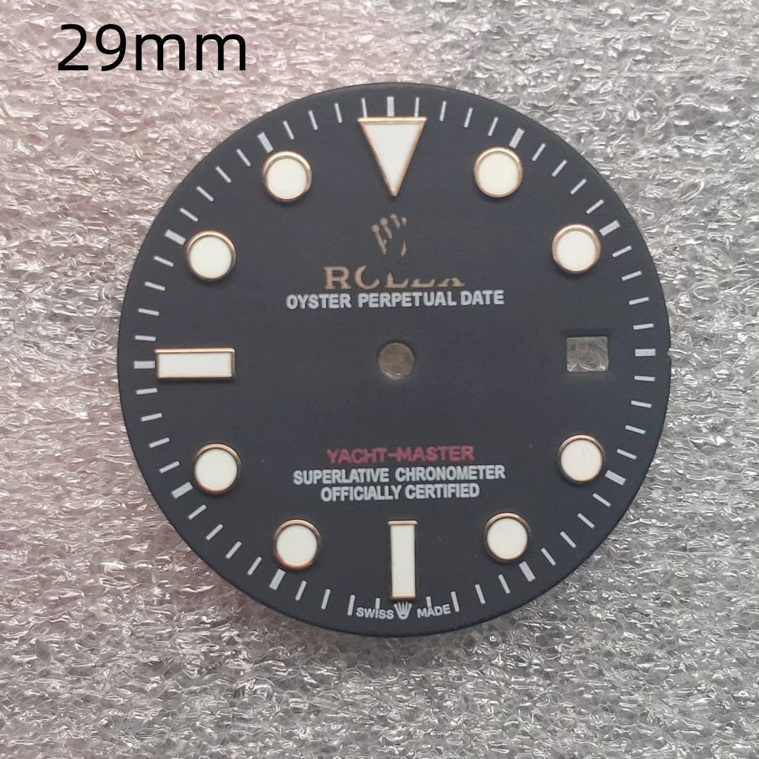 28.5mm Yacht Watch Dial Ice Blue Luminous for 8215 2813 Movement Watch Parts