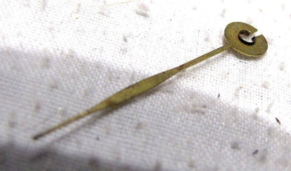 Antique Minute Hand Pendulum Watch Spare Part Gold Brass 3cm Rare