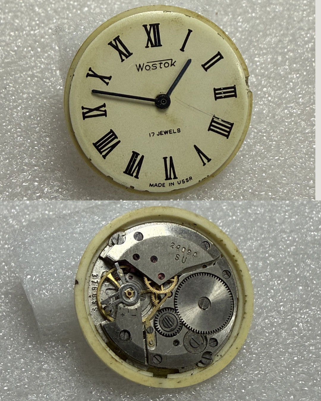Watch movement USSR Vostok Cal.2409A plus Dial.For parts.