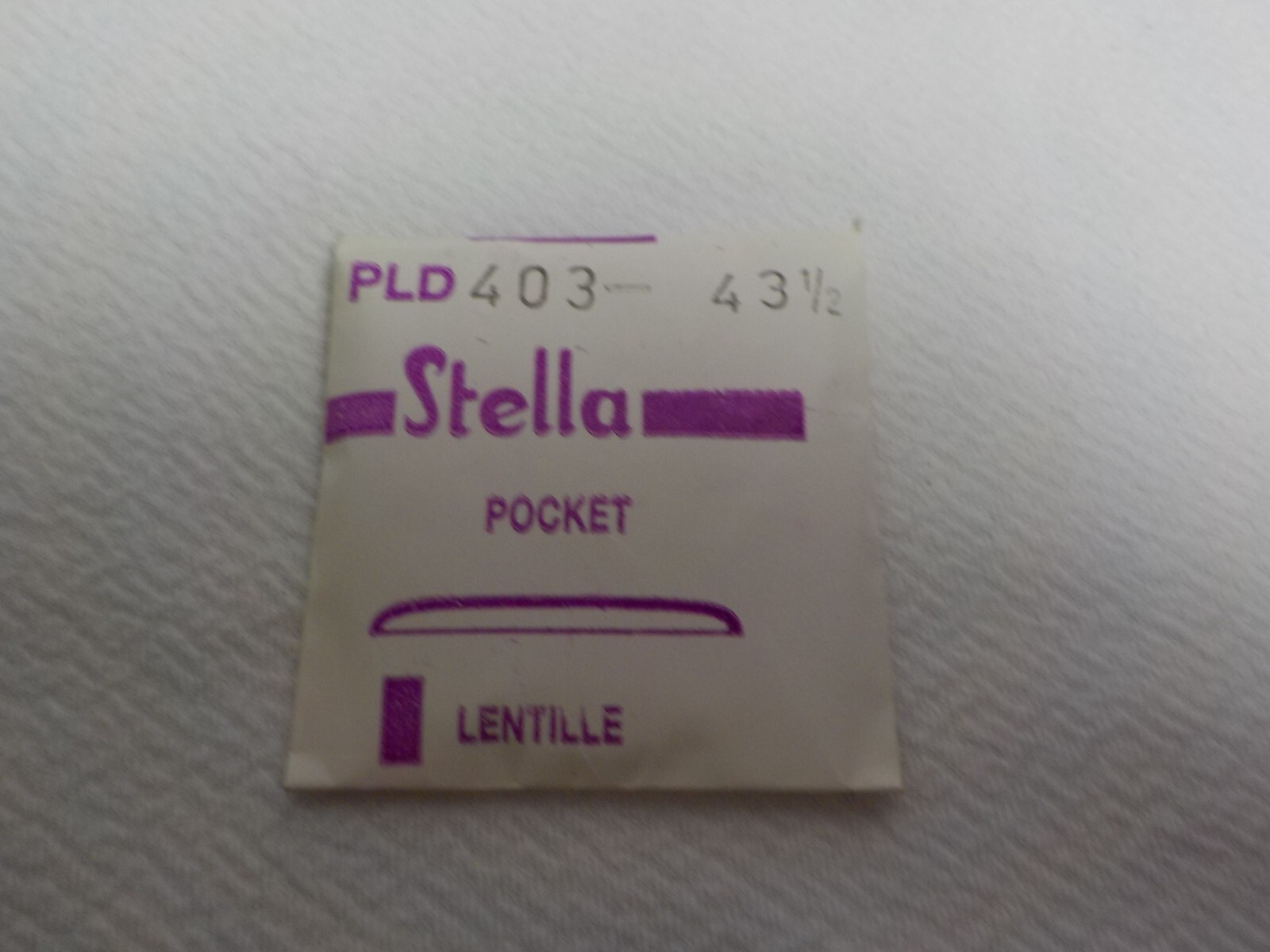STELLA POCKET WATCH CRYSTAL WATCHMAKER REPLACEMENT 403 43 1/2 PLD LENTILLE #242