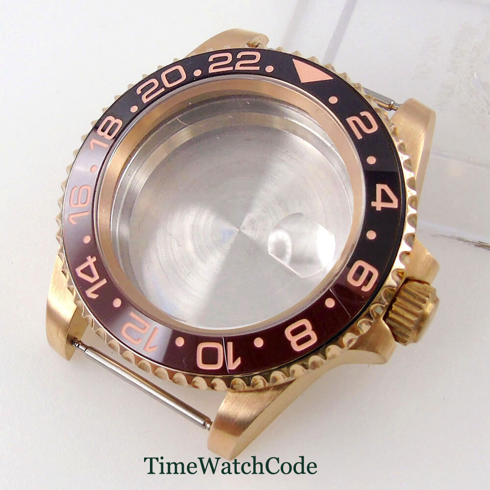 40mm CUSN8 Solid Bronze Diver Watch Case Fit NH35 ETA2824 PT5000 Sapphire Glass