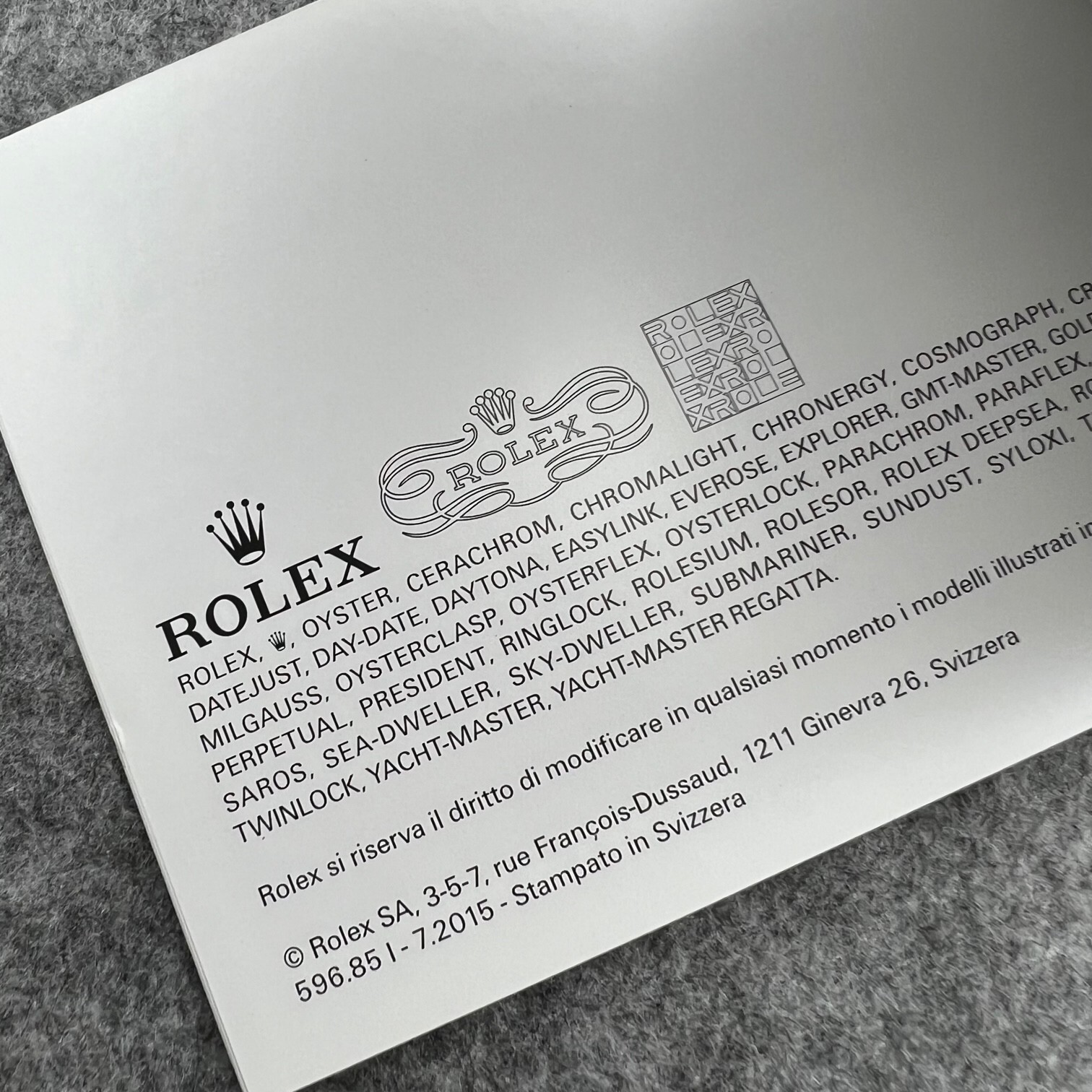 ROLEX EXPLORER I BOOKLET, YEAR 2015, ITALIAN, MINT
