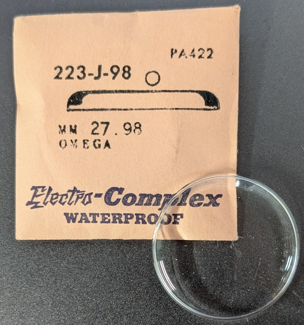 NOS Electro-Complex Acrylic Watch Crystal for Omega – 27.98mm 223-J-98 PA422