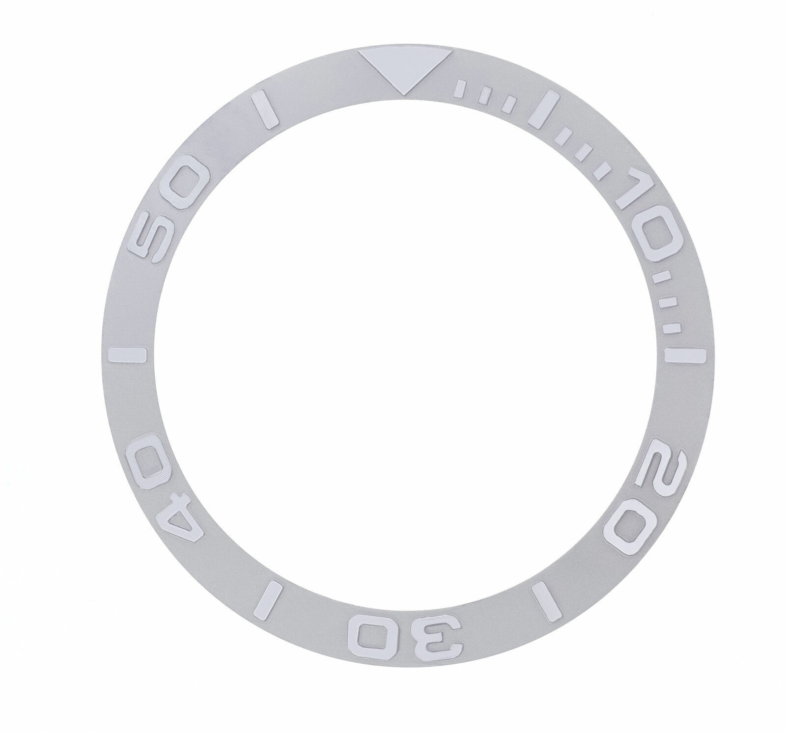 40mm Silver 18K White Gold Replacement Bezel Insert For Rolex Yacht-Master