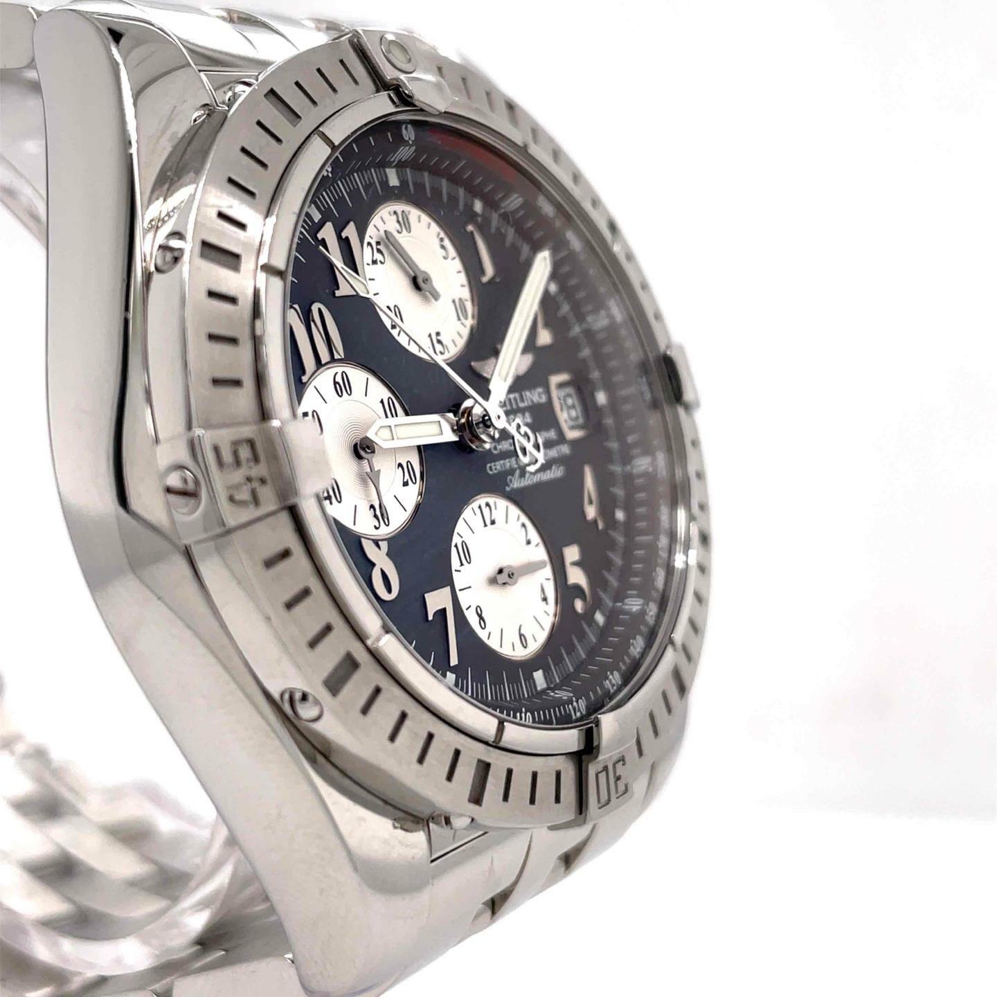 Breitling Chronomat Evolution Chronograph 43mm Steel Grey Dial Mens Watch A13356