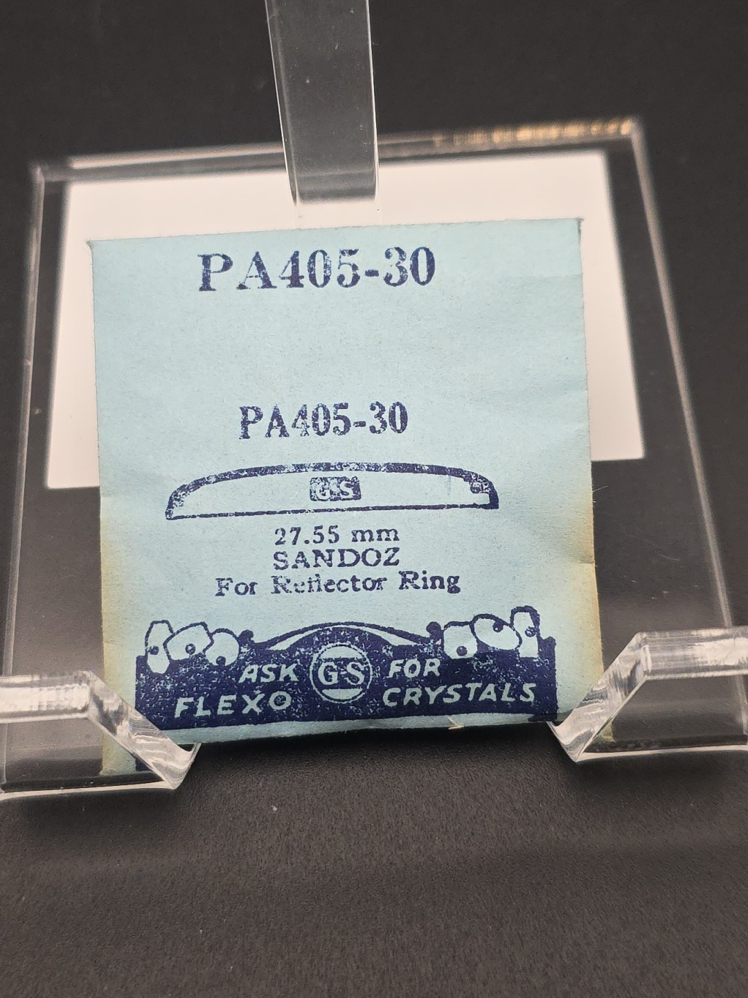 G-S Watch Crystal PA405-30 27.55mm Sandoz For Reflector Ring