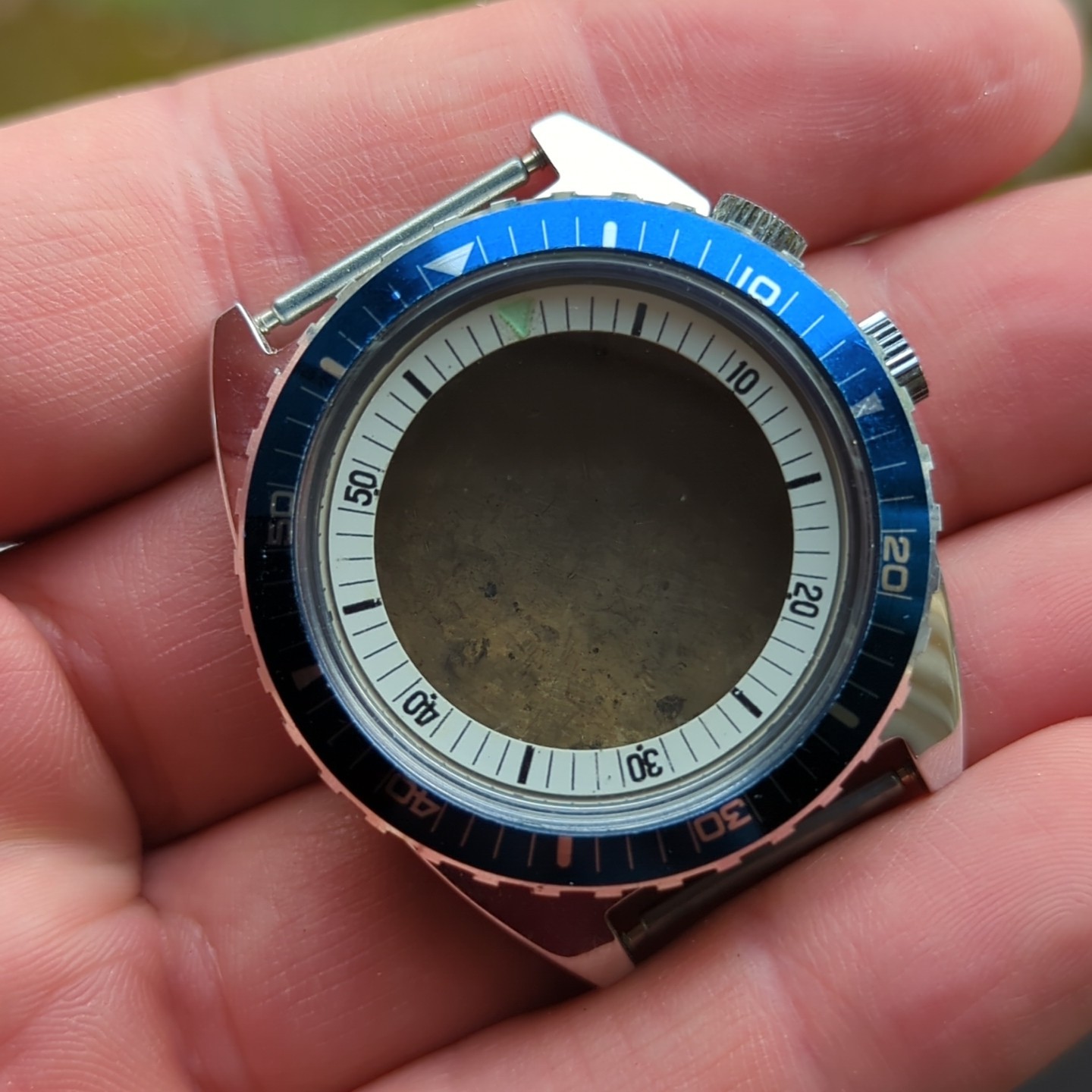 Vintage Divers Watch Case, Blue 40mm Bezel & Inner Rotating Bezel (B74)