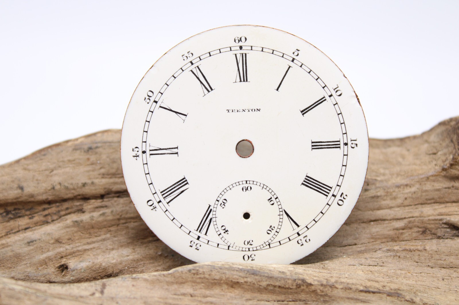 TRENTON POCKET WATCH DIAL ROMAN NUMERAL INDICES 45.1mm (84)
