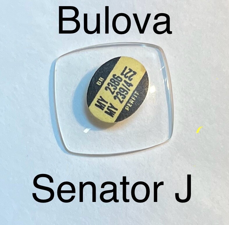 Rare NOS Vintage 1950s-60s Bulova Senator “J” Glass Watch Crystal