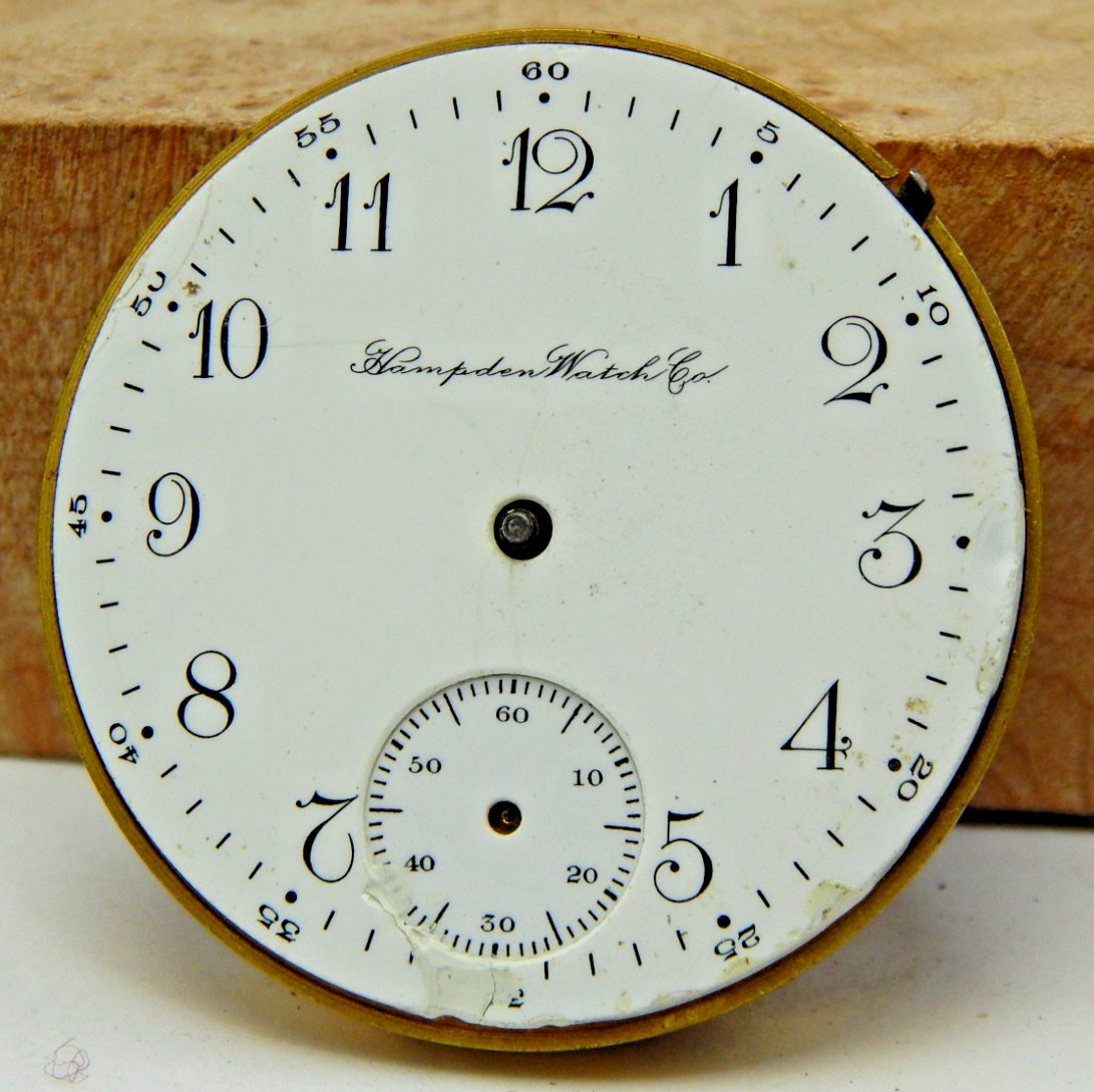 Antique 1905 Hampden Champion H 16s 7 jewel pocket watch movement with dial