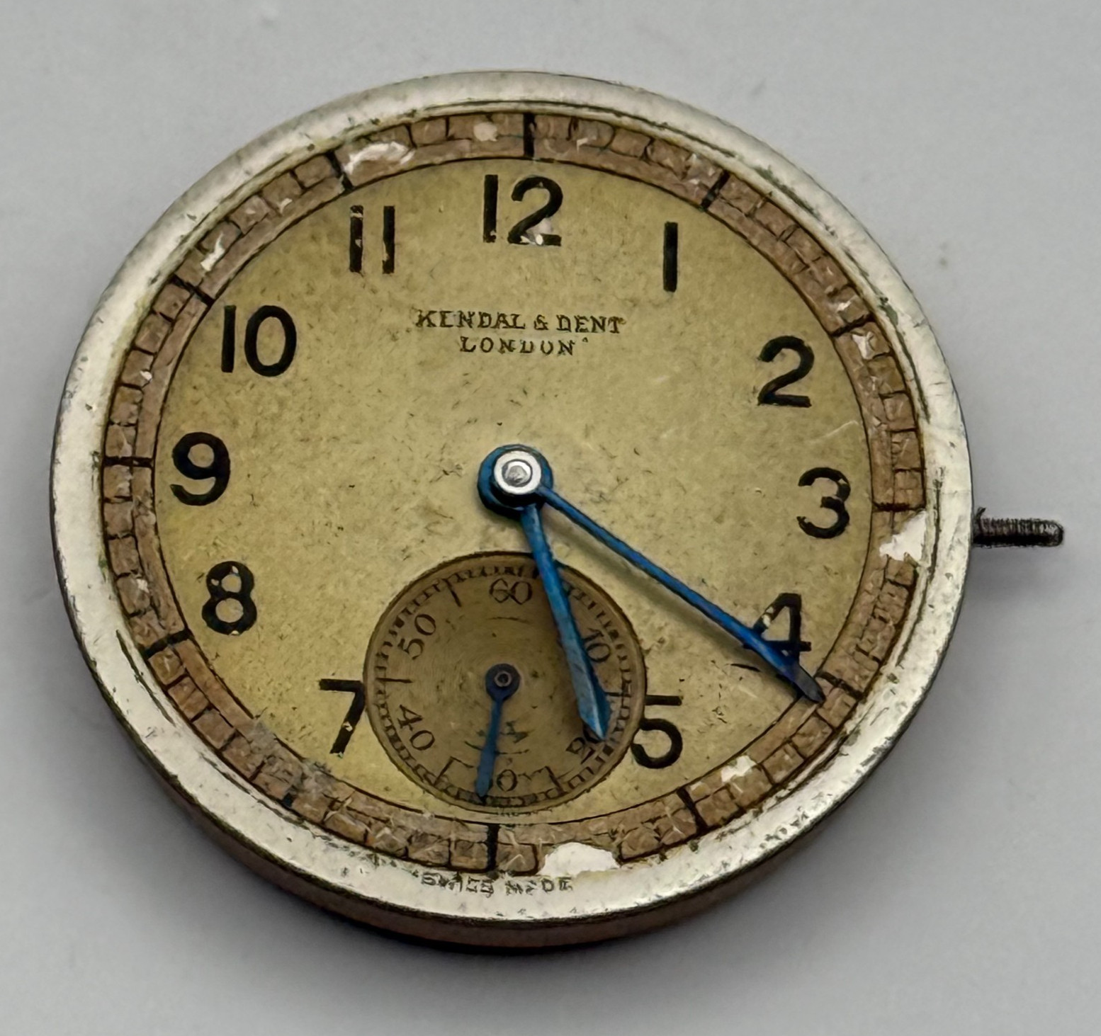 Kendal & Dent London Watch Movement 17 Jewels Manual Wind Vintage Parts 27mm