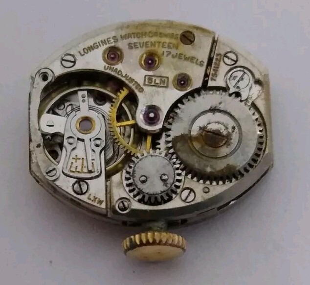 Vintage Longines 5LN Movement 17J With Dial And Hands Running