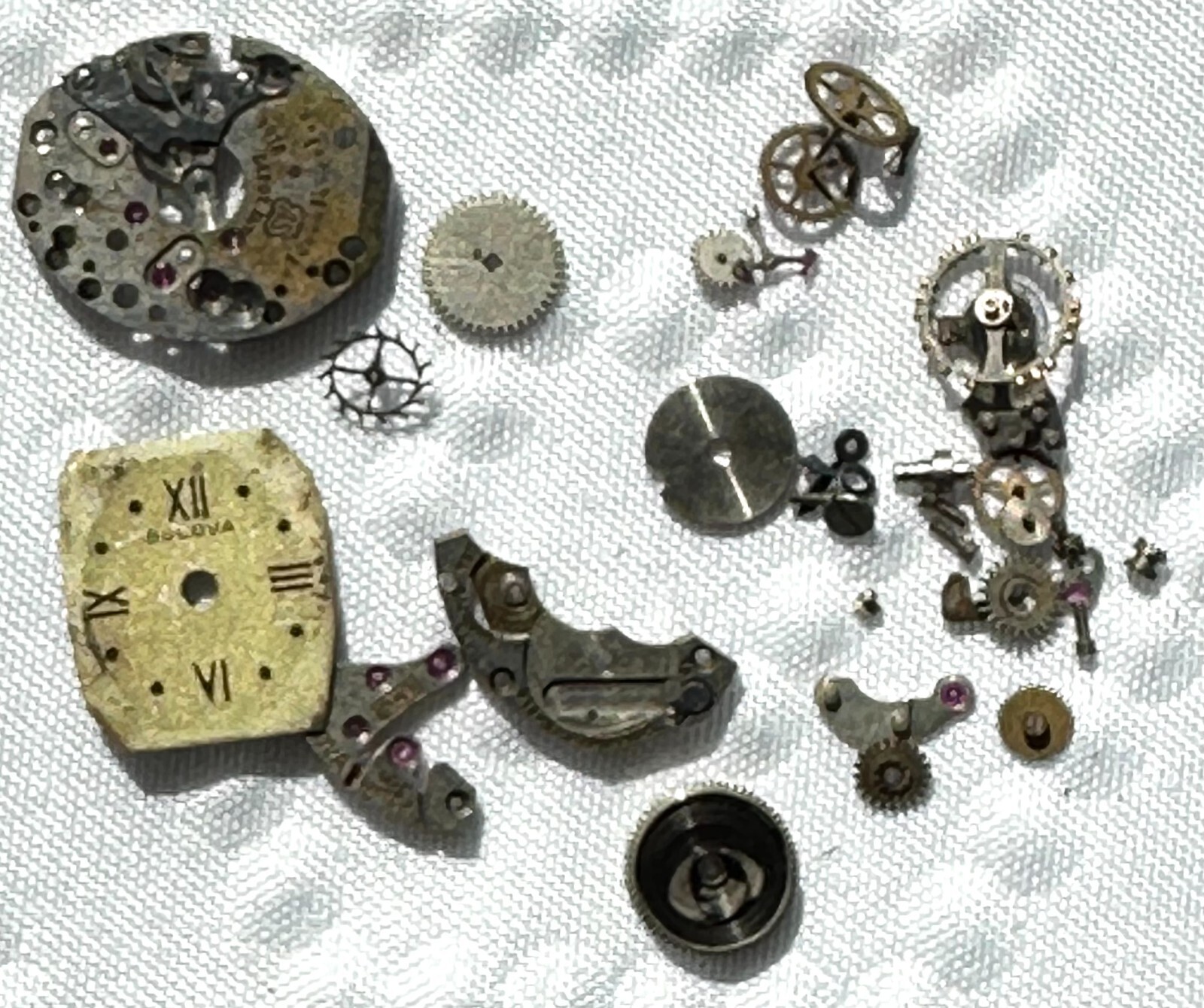 Vintage Bulova 5AB Mechanical Movement PARTS ONLY Assemblage Art Steampunk 21-11