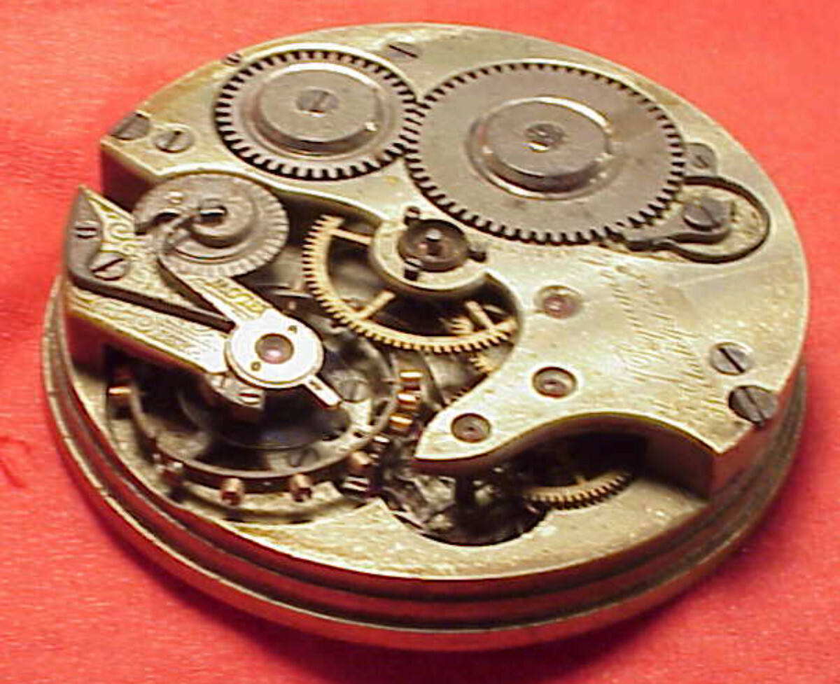 Vintage 43MM 16s OPEN FACE AGASSIZ STEM SET 16J POCKET WATCH MOVEMENT STAFF BRK