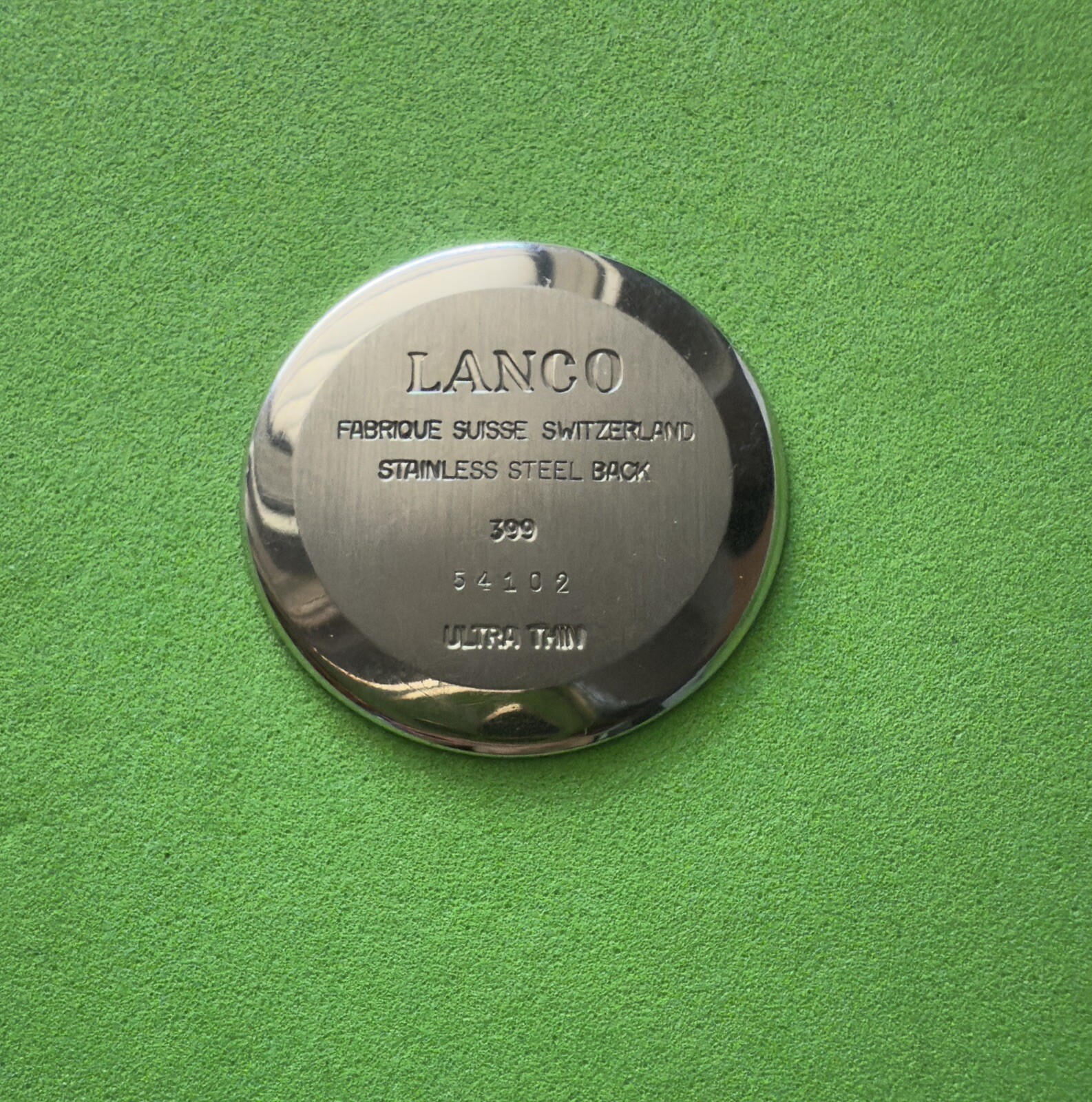 Vintage LANCO 399 Ultra Thin NOS Caseback