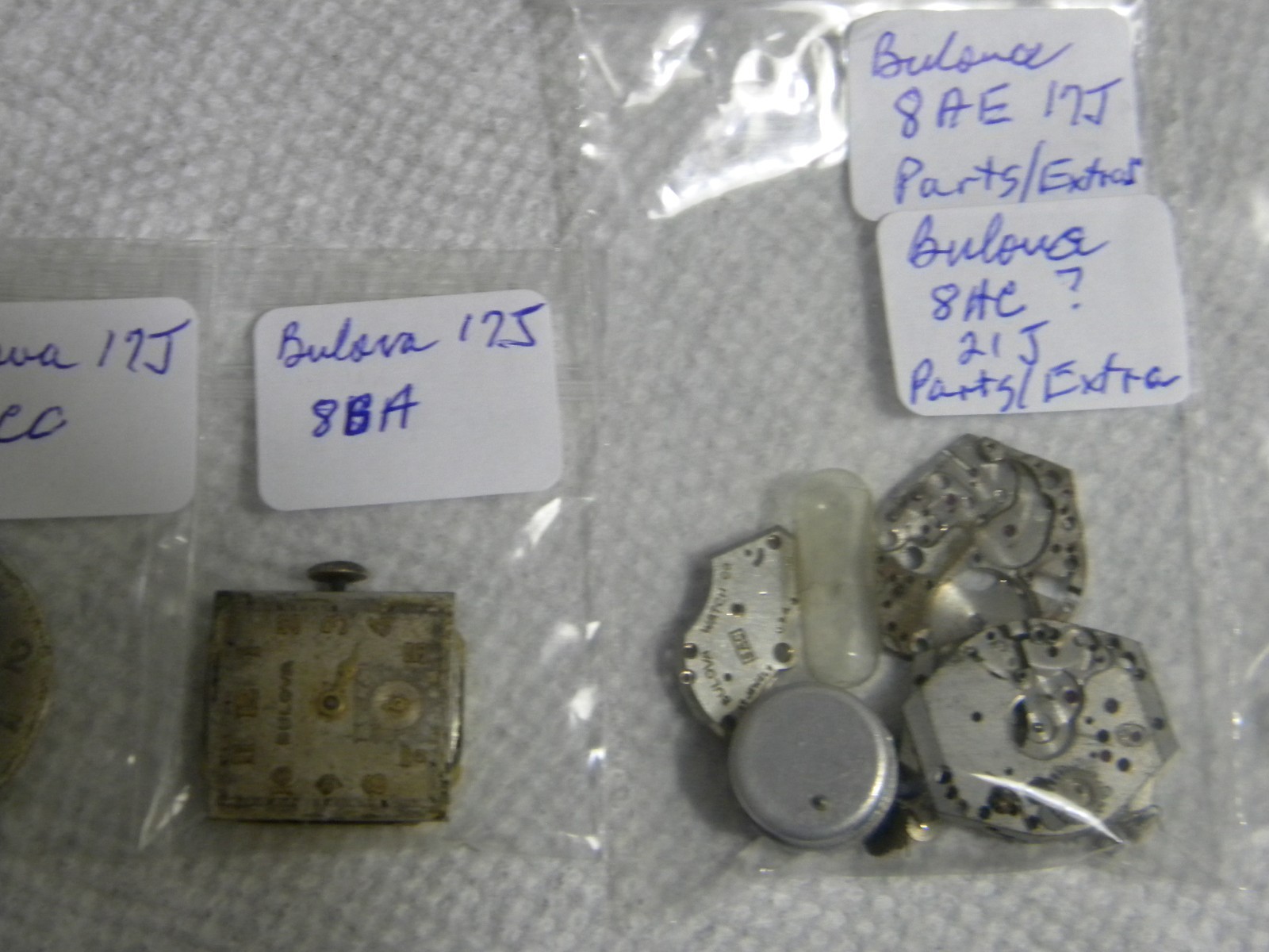 Lot Bulova Movements 10BT 10AX 10AK 11ACC 8BA 8AC 8AE 8AH & Partials for Parts