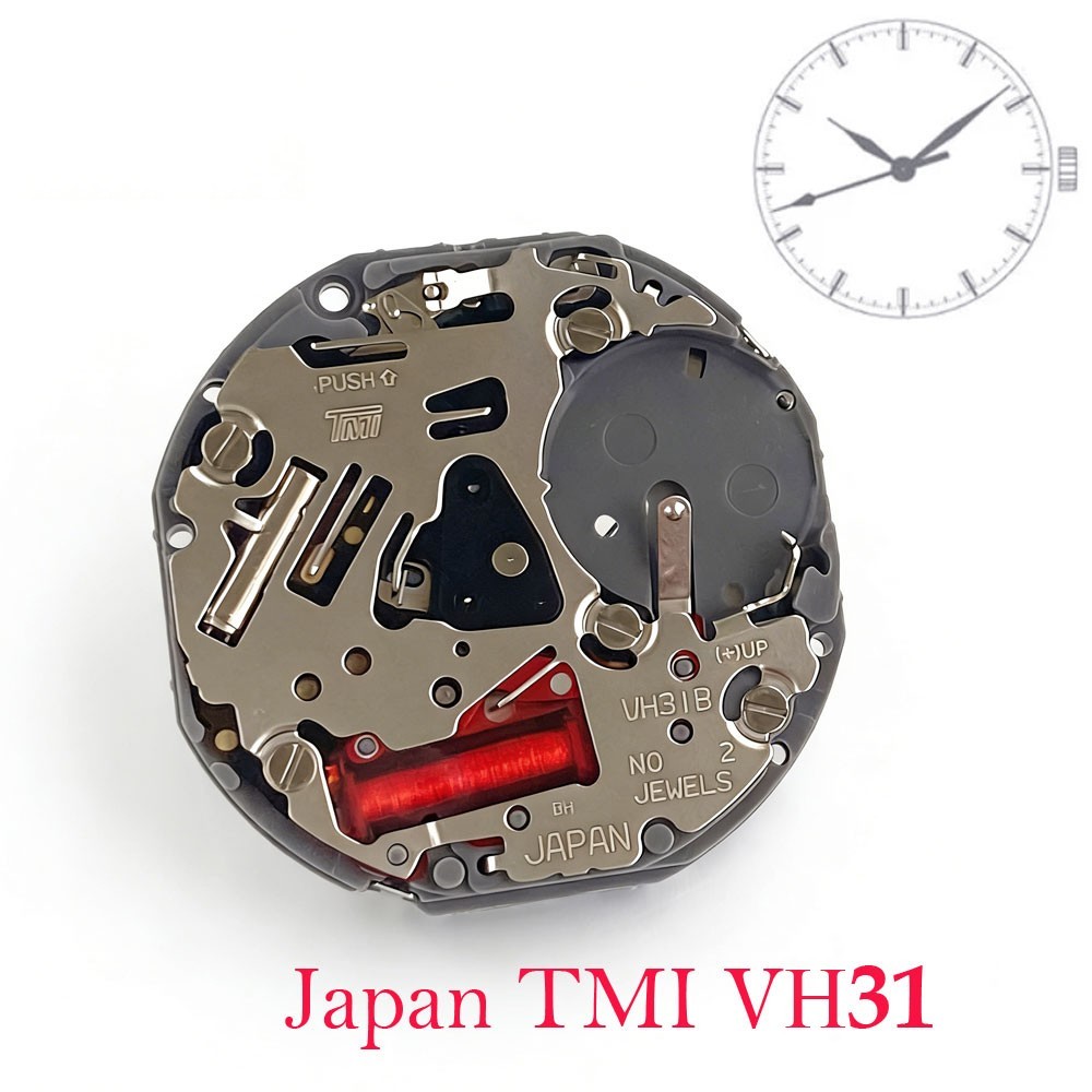 VH31 Quartz Watch Movement TMI High Accuracy Watch Mechanism Smooth Sweep Second