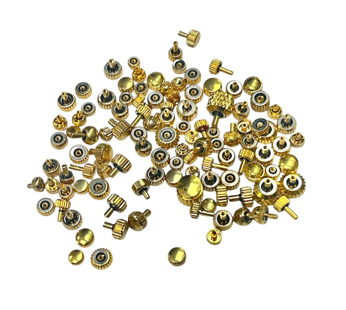 Vintage Watch Crowns Lot of 100- Swiss made – Gold Tone