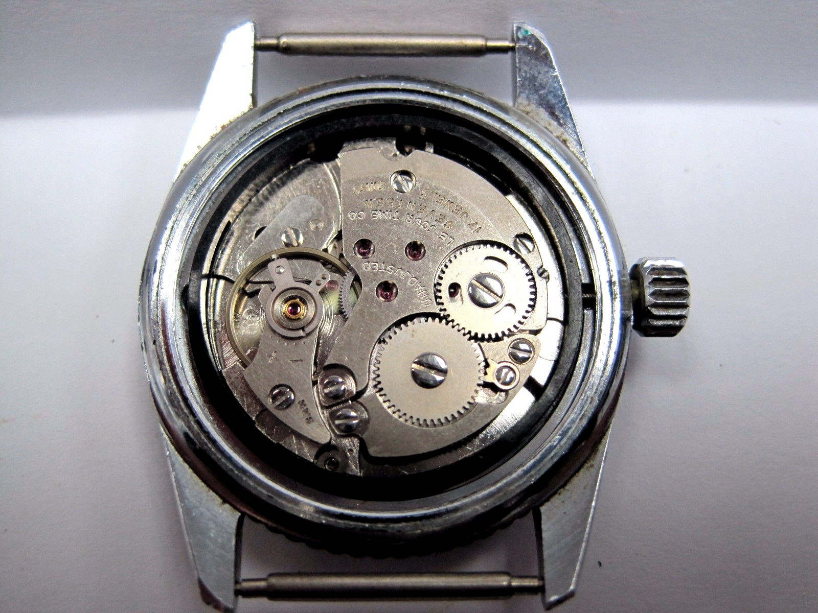 Antique Gents Vogue Date Stainless Steel Wrist Watch 29 mm, 17 jewels 5ATM
