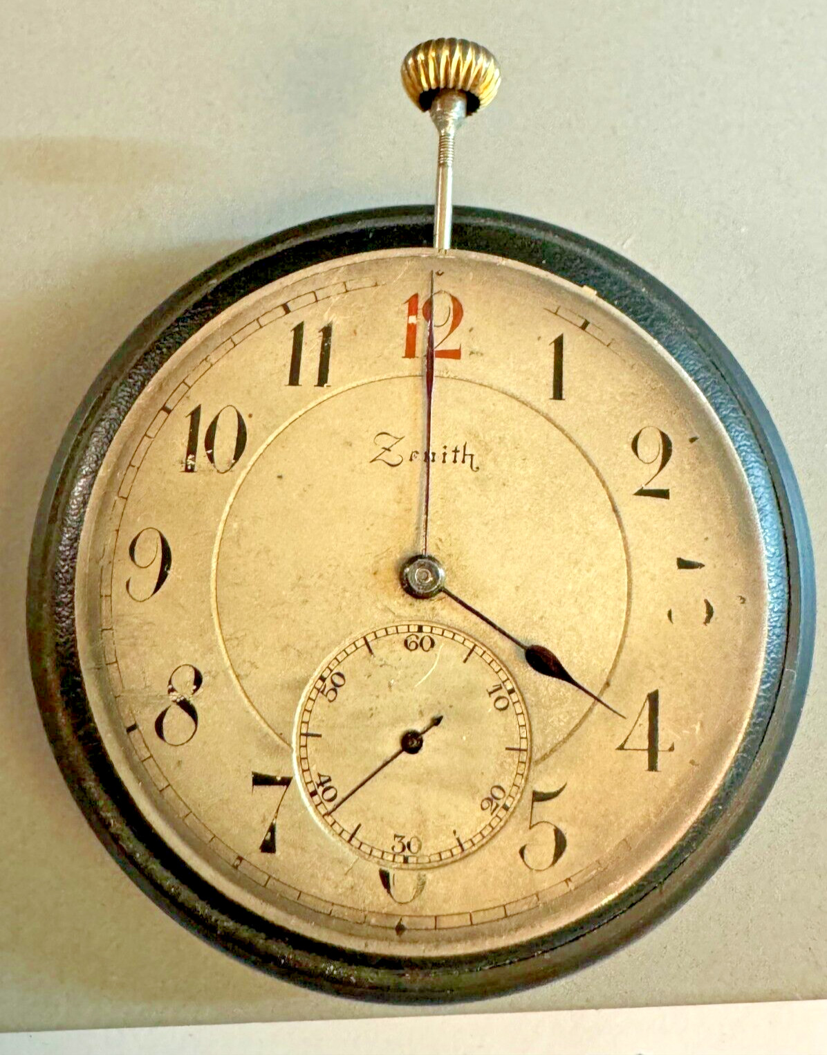 Vintage 38mm Pocket Zenith Tree Dial Complete Movement, Crown, Balls