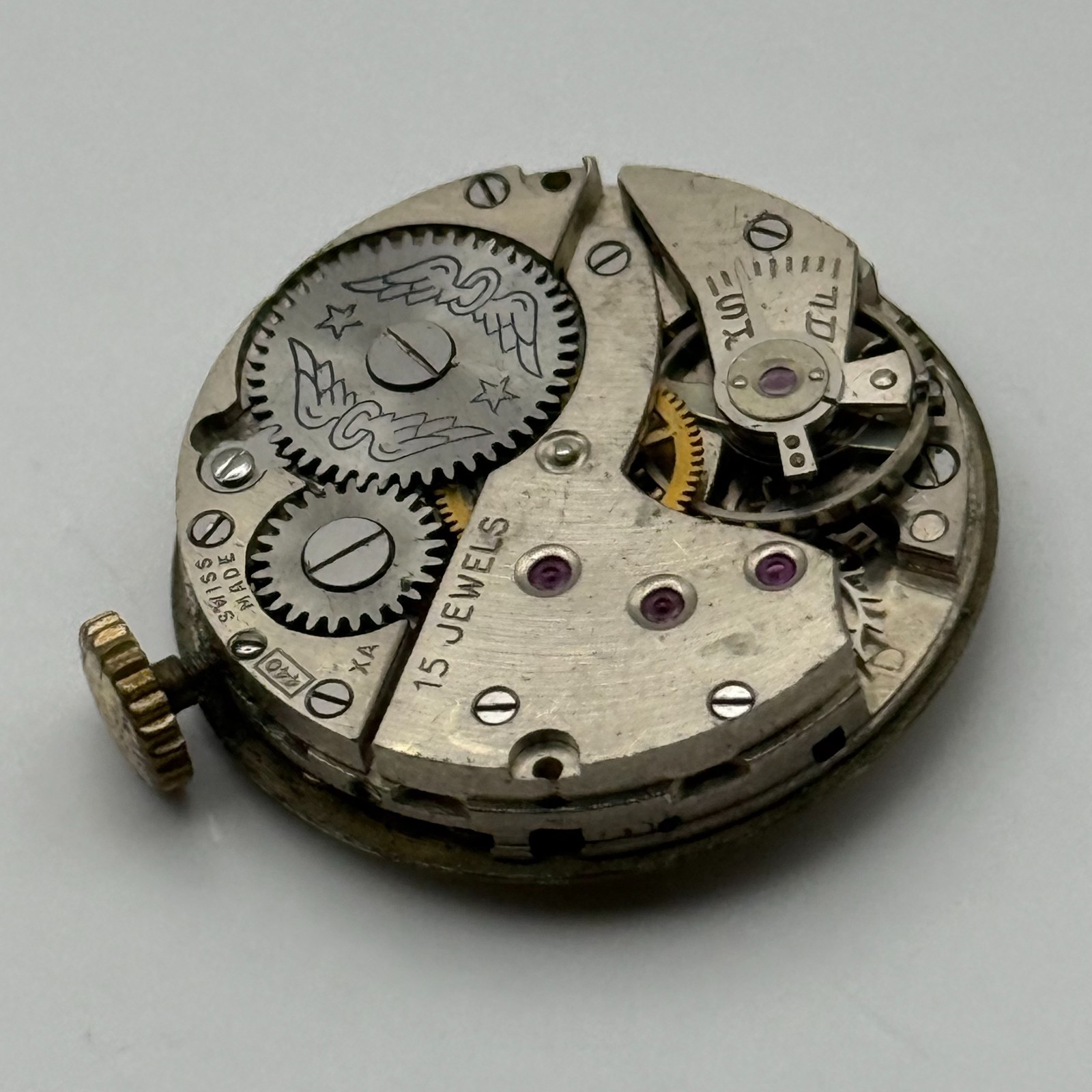 Rotary 440 Watch Movement Swiss 15 Jewels Manual Wind Parts Repair 23.4mm