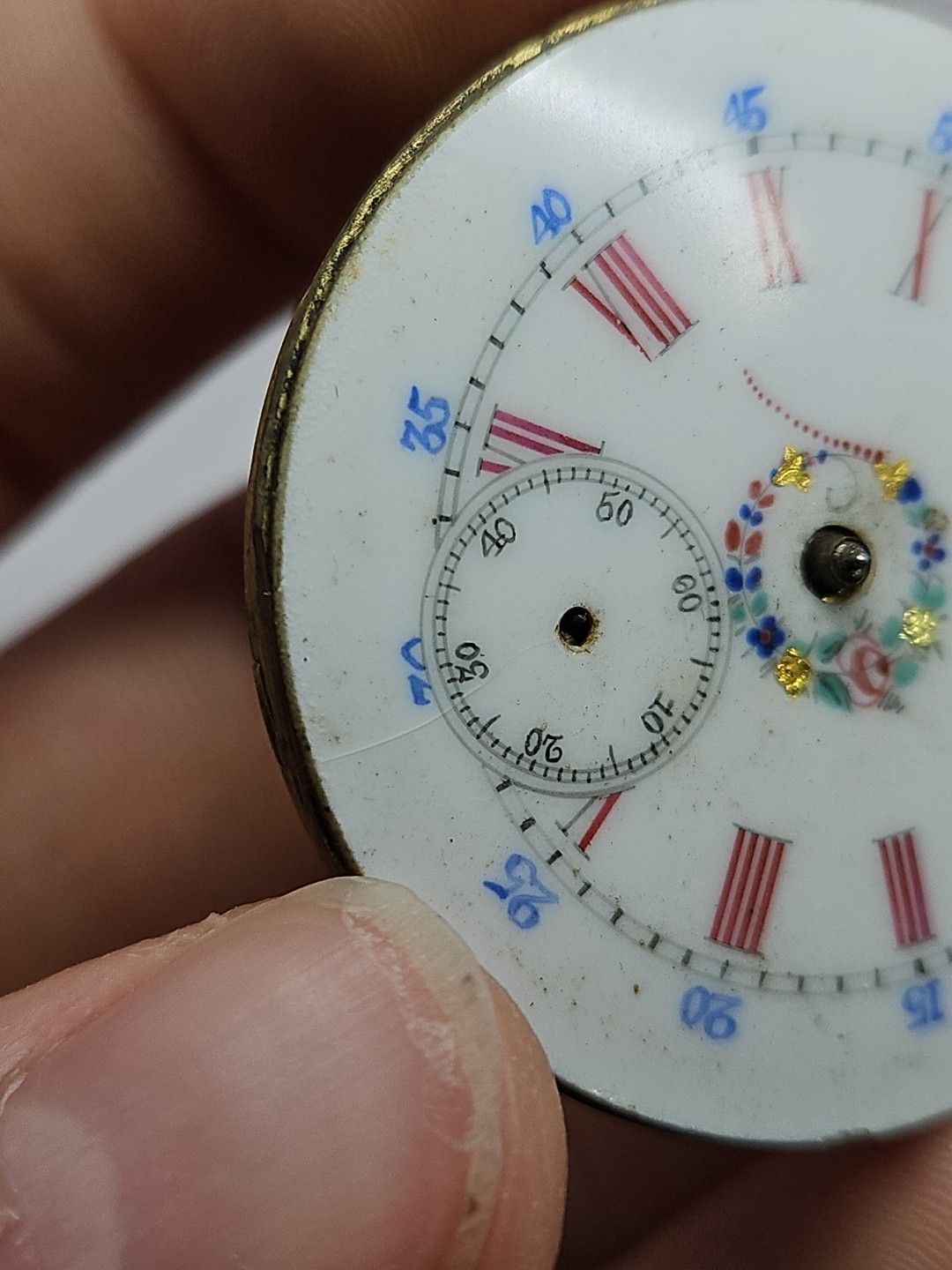 ANTIQUE Unbranded? POCKET WATCH MOVEMENT 40.6MM FOR REPAIR/PARTS