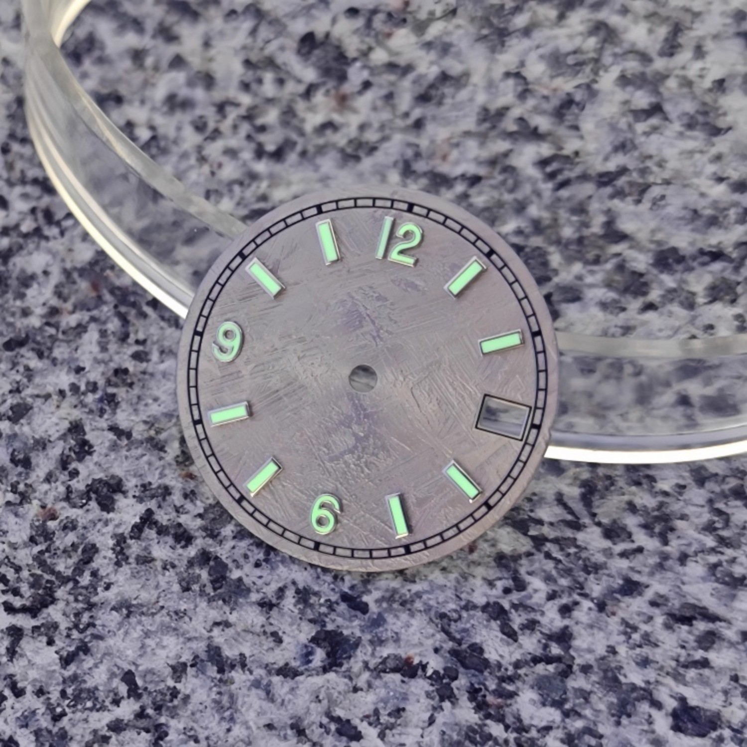 NH35 dial 28.5mm digital meteorite pattern green night light for NH35 movement