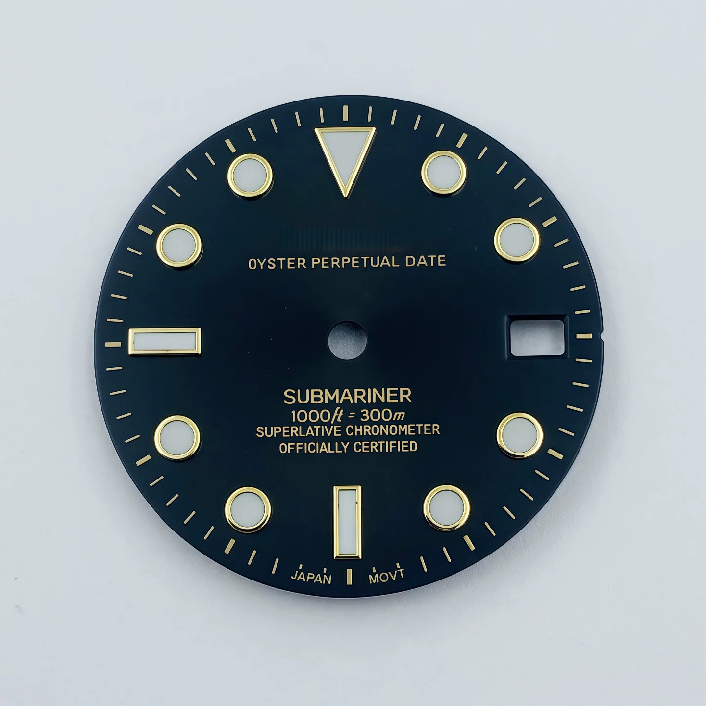 28.5mm SUB Sun Pattern Watch Dial Blue Green Lume for Nh35 Nh36 Movement Parts