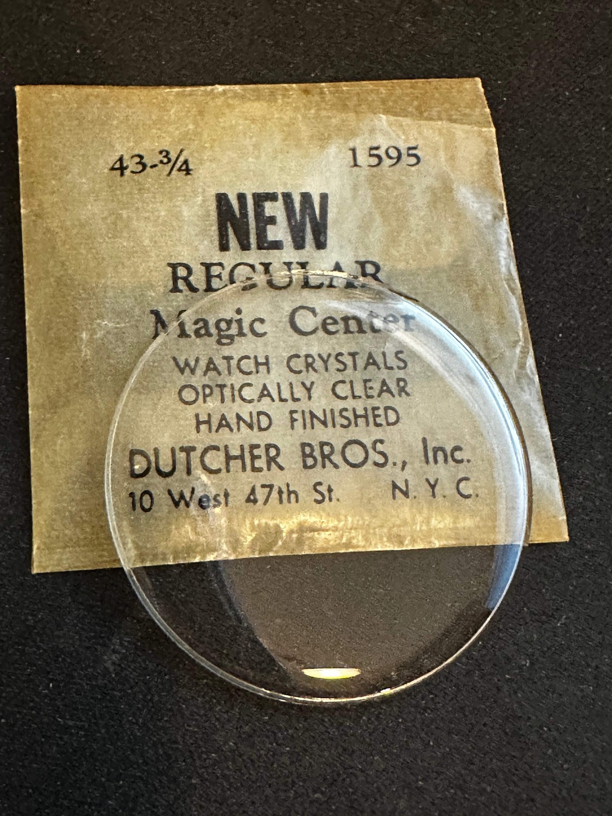 Dutcher Bros 43¾ Pocket Watch Crystal 40.5mm (1.595″) – New