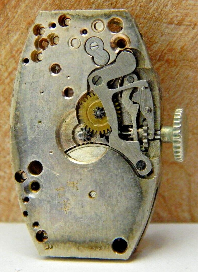 Vintage Didisheim 6j 2 adjustment 1H8 art deco wrist watch movement with crown