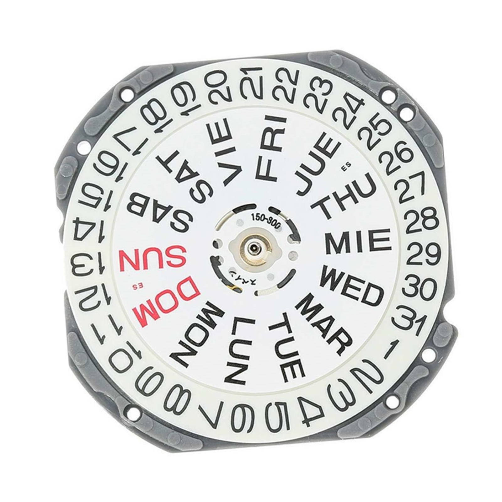 3 Hands Dual Calander Watch Movement 11 1/2 Ligne 3 Hands For Japan SII TMI VJ43