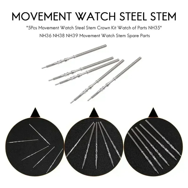 Stainless Steel Watch Stem Crown For NH35 NH36 NH38 NH39 Automatic Parts
