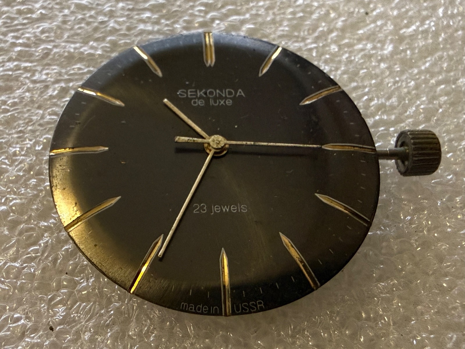 USSR SEKONDA de LUXE movement 2209 caliber Gold Plated watch mechanism FOR PARTS