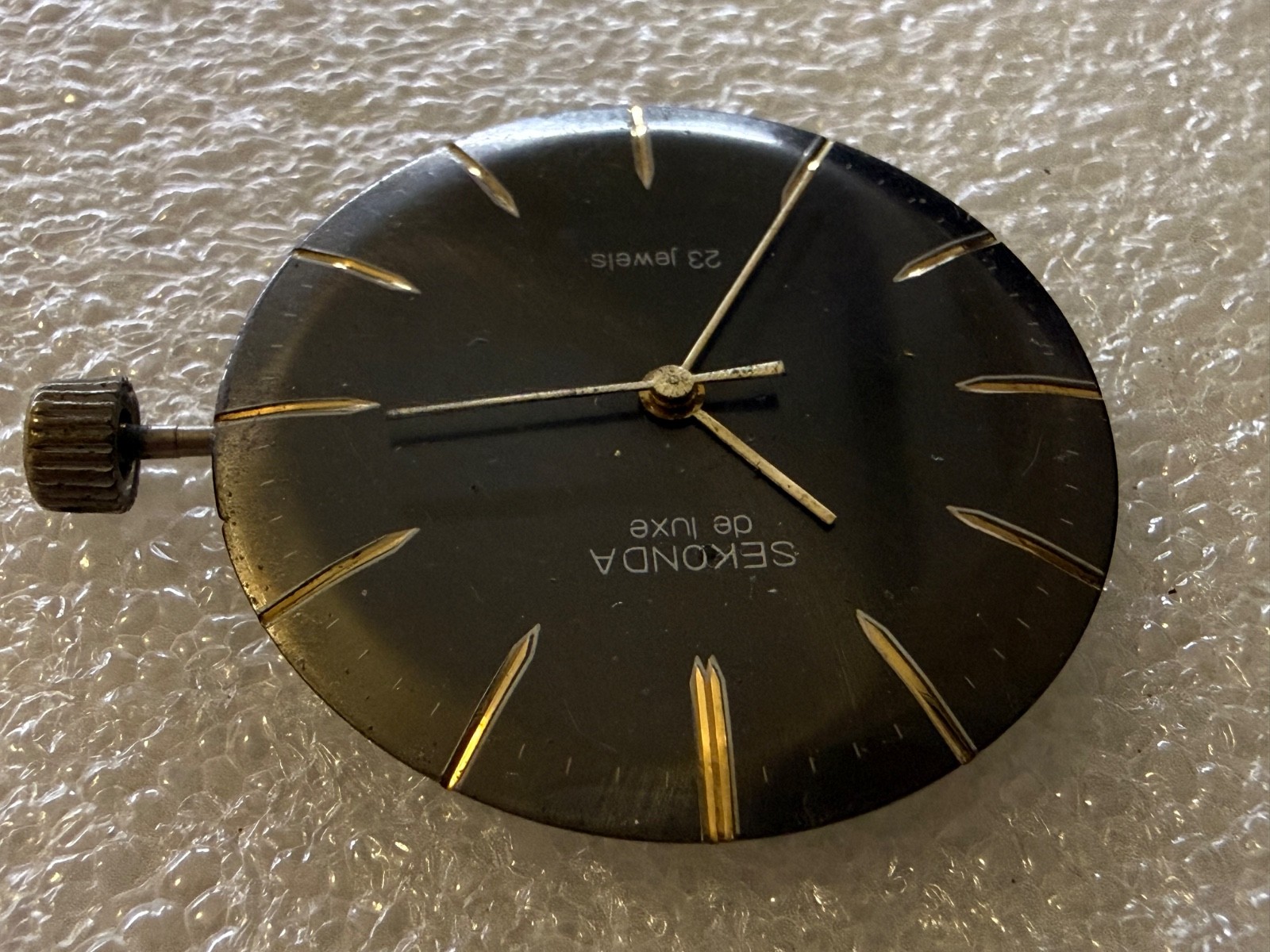 USSR SEKONDA de LUXE movement 2209 caliber Gold Plated watch mechanism FOR PARTS