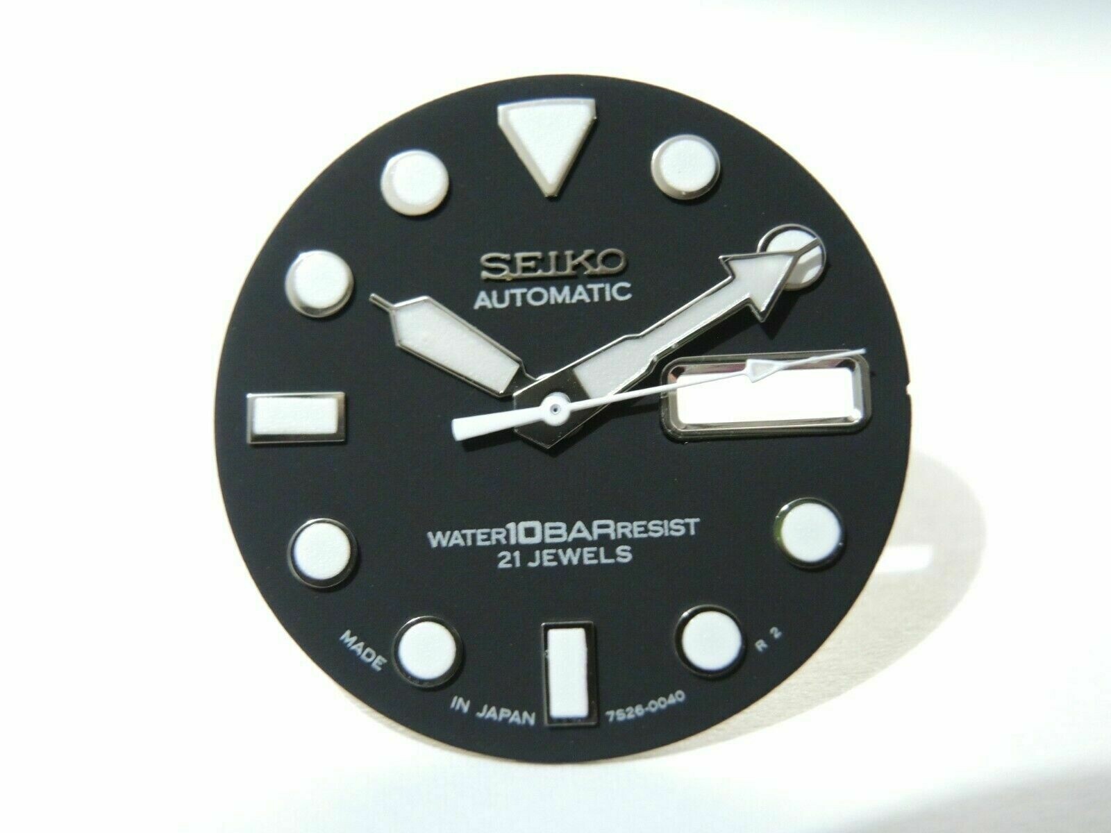 NEW BLACK DIAL & HANDS SET LARGE DIVERS 10BAR SKX031-033 (7S26-0040) MEN’S WATCH