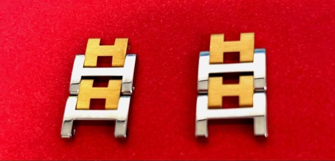 HERMES Clipper Side Polish Link Watch Band Bracelet 12mm 4 set Genuine 4P Band –