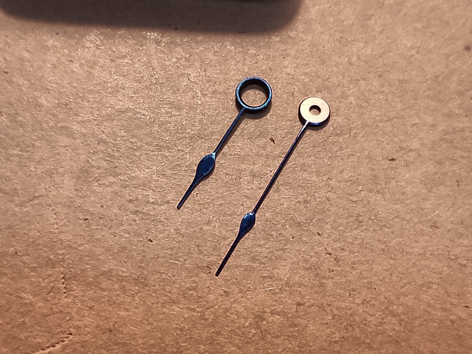 Set Of NOS New Haven Blue Spade Hour/Minute Hands With 250/100 Hole Sizes