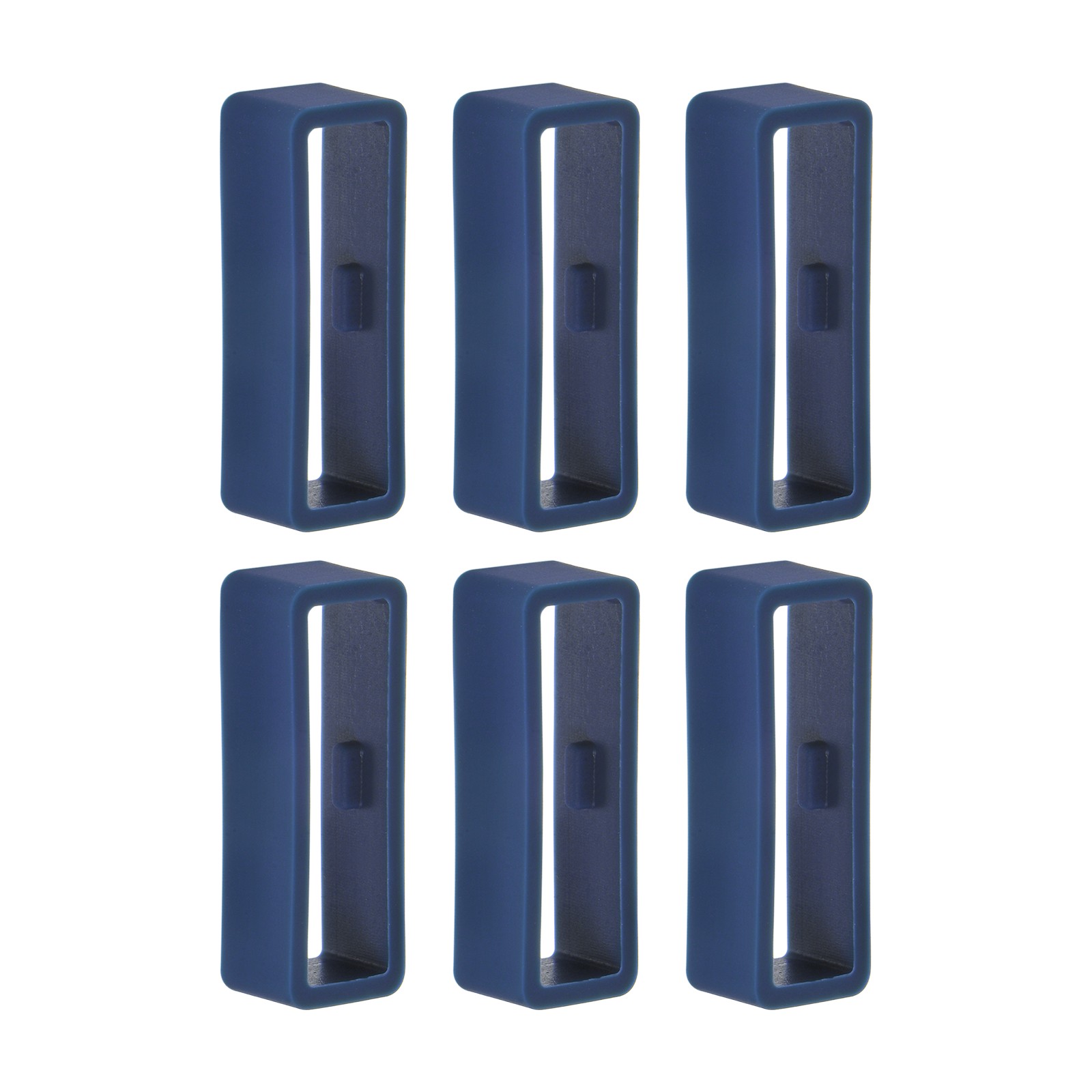 6pcs Watch Strap Loop Fastener Rings 26mm Rubber Watch Holder Keeper Navy Blue