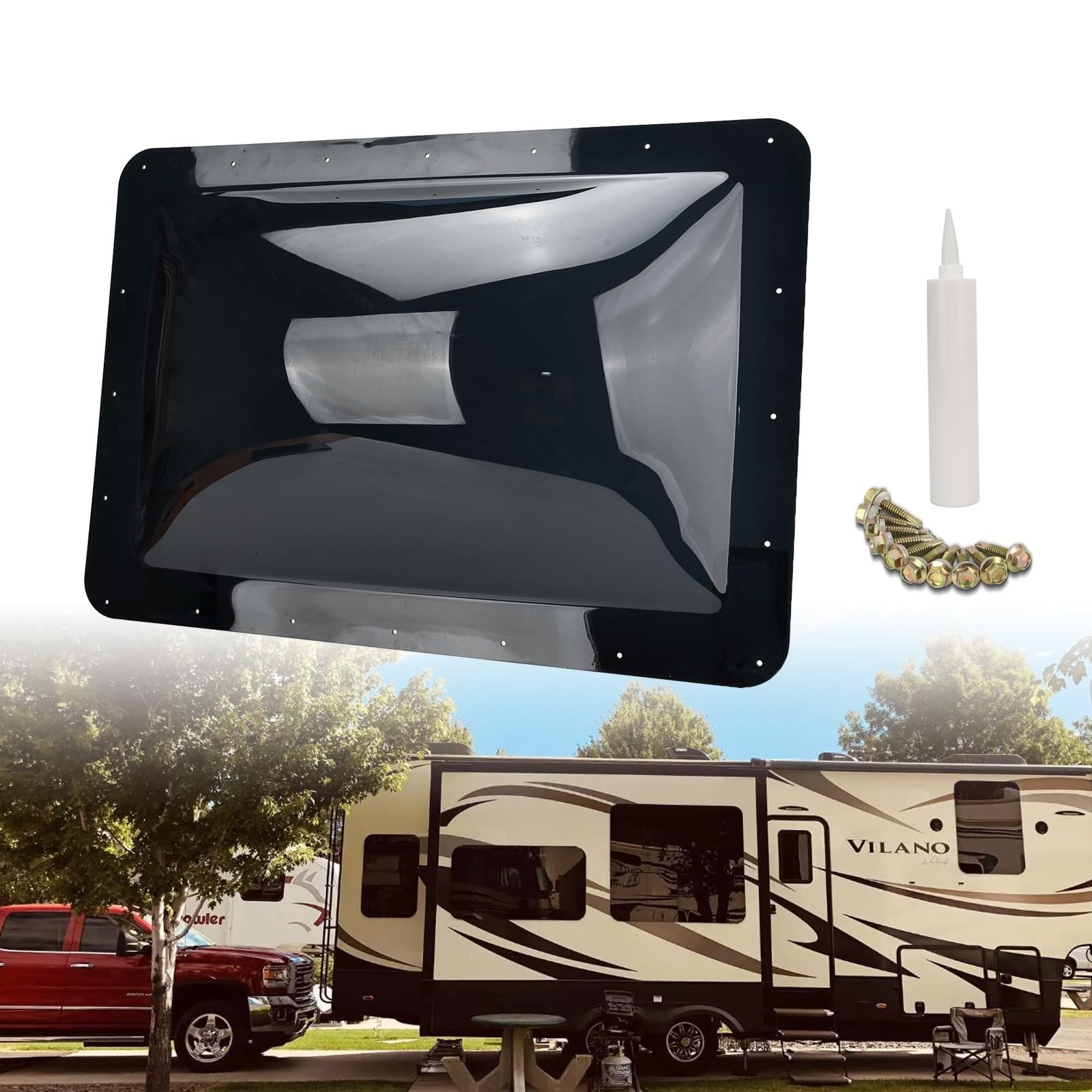 GEATaaT RV Skylight Outer Dome,18″x26″ OD Universal Skylight Fits All Standard 1