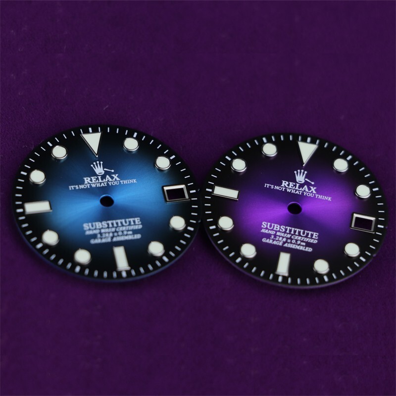 Relax Dial , Gradient blue for NH35 movement bgw9 c3 lume