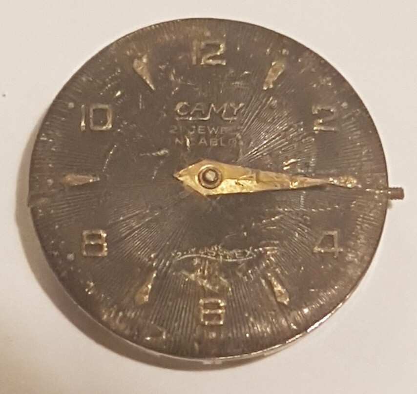 Vintage Ladies CAMY 21 Jewels Swiss Made Watch Face and Movement For Repairs
