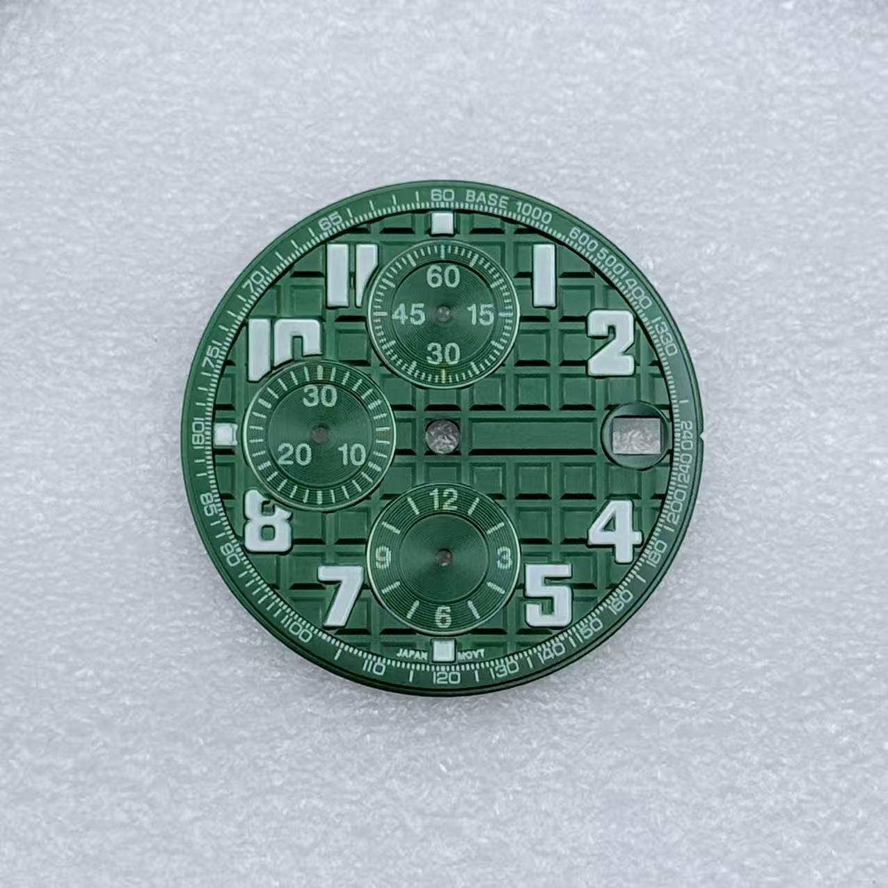 31.8Mm Multifunctional Digital Watch Dial Green Luminous for Vk67 Movement Parts