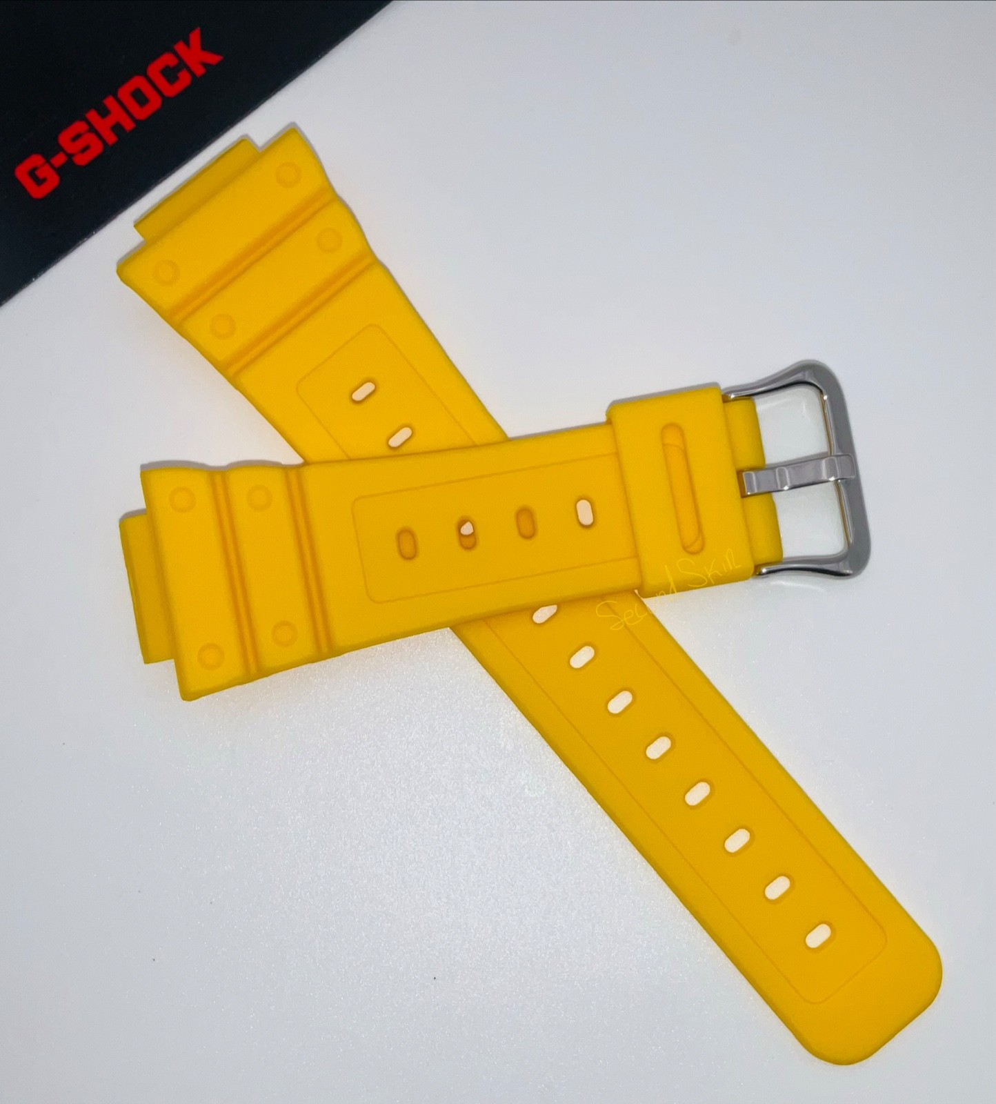 Genuine Casio G-Shock Yellow Resin Watch Strap Band DW-5600P-9 + Pins