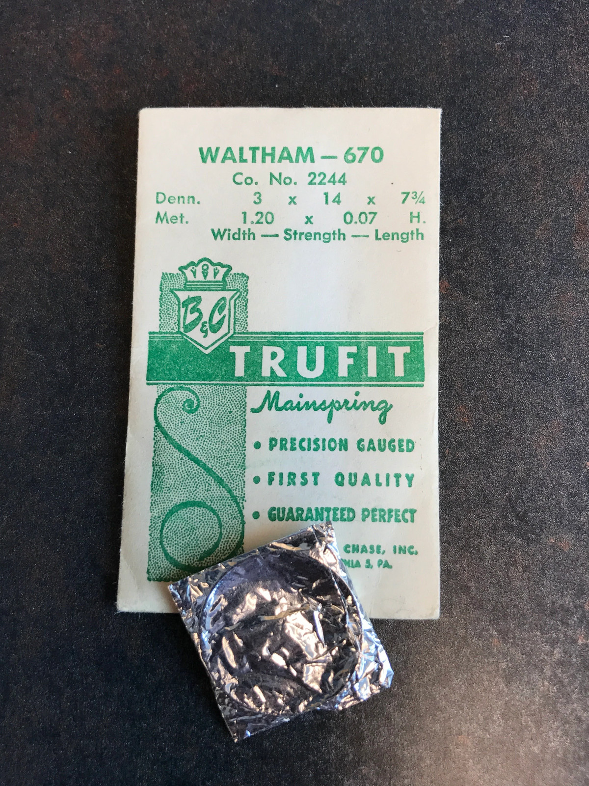 Trufit Mainspring for Waltham 6¾ Ligne Model 670 Factory No. 2244 – Steel