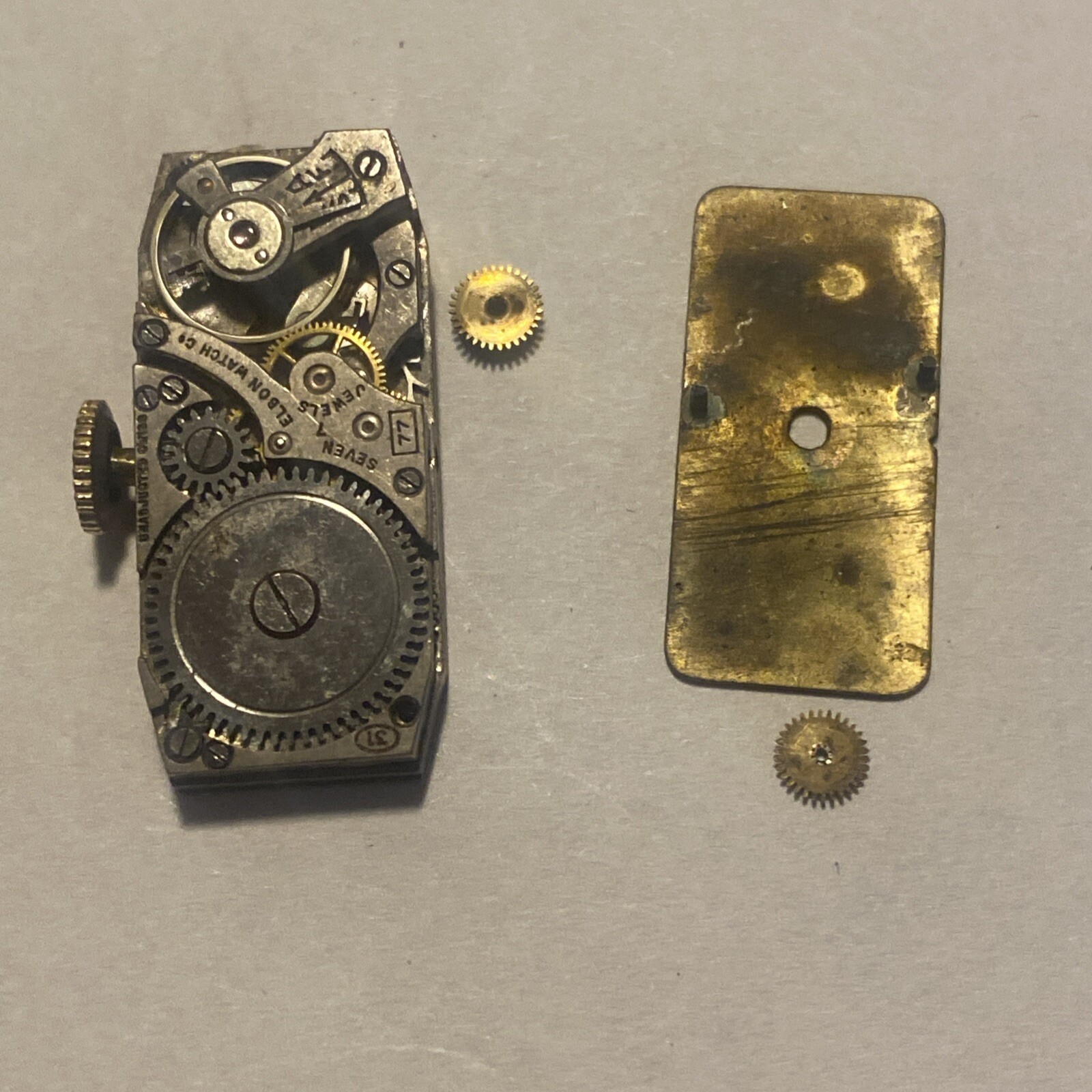 Elbon Watch Co. Movement 7 Jewel Parts/Repair Elbon 77 Font 52 Runs