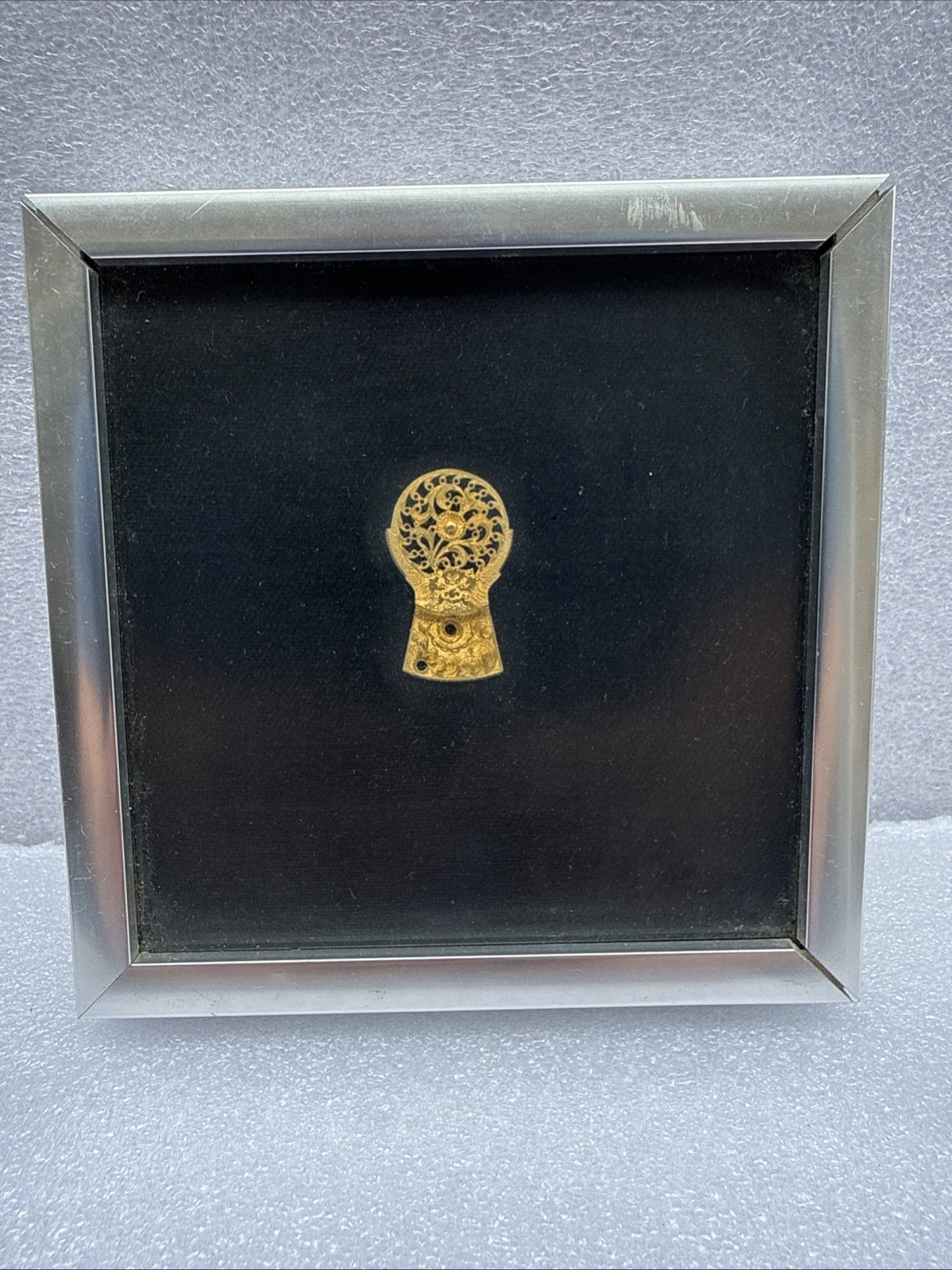 Antique English Engraved Brass Watchcock, Balance Wheel Cover, Circa 1770
