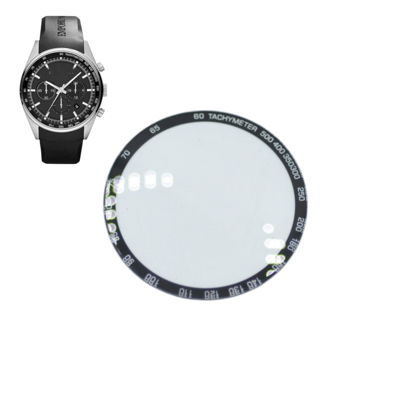 AR5977 Black Frame Watch Crystal For Emporio Armani