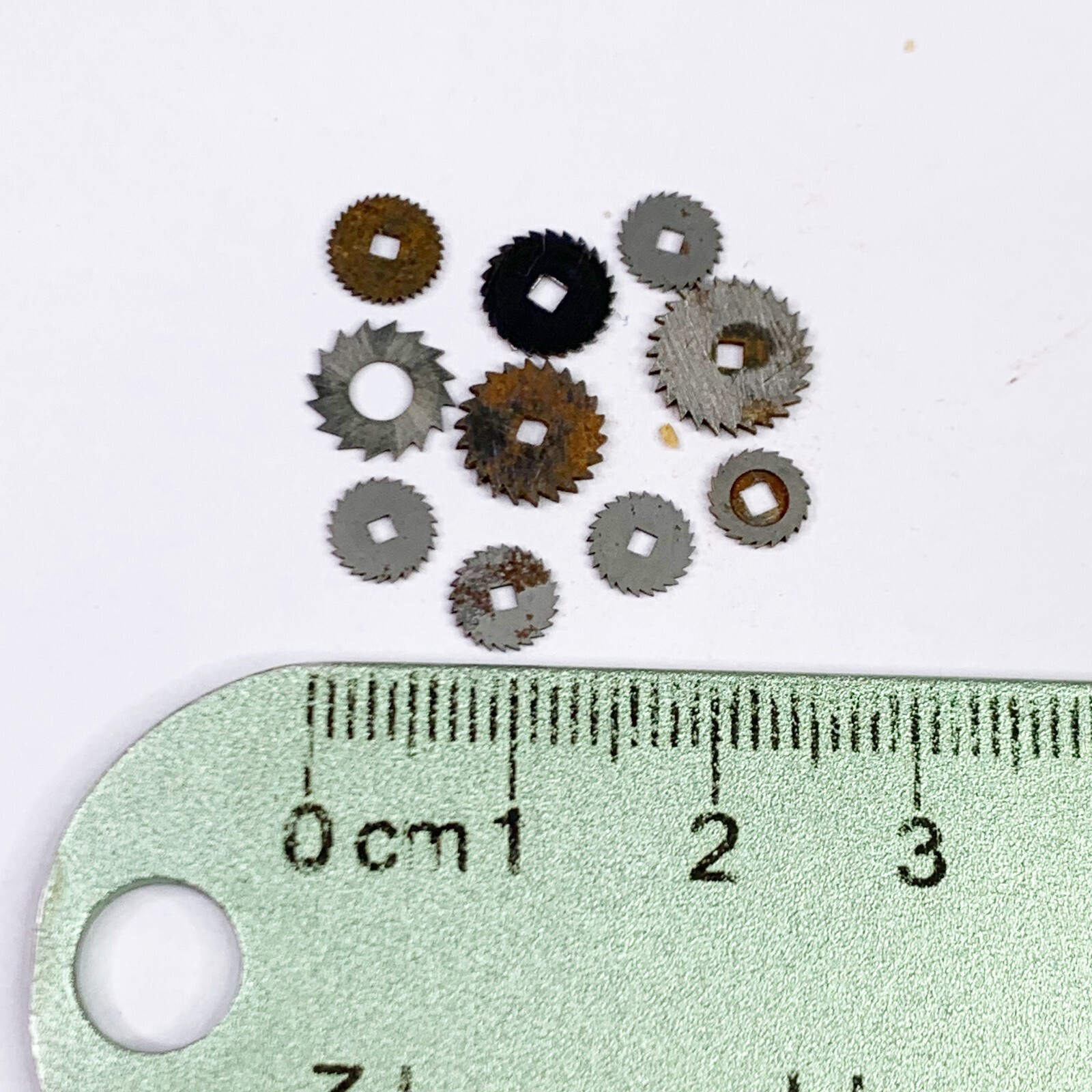 10 Ratchet Wheels Gears Steampunk Watch Saw Teeth Parts Repair Lot Silver Blue A